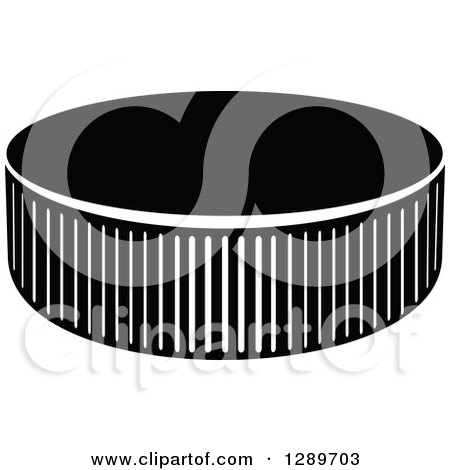 Clipart of a Black and White Hockey Puck 5 - Royalty Free Vector Illustration by Vector Tradition SM