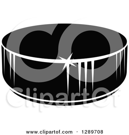 Clipart of a Black and White Hockey Puck 6 - Royalty Free Vector Illustration by Vector Tradition SM