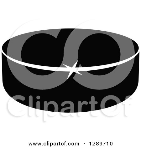 Clipart of a Black and White Hockey Puck 8 - Royalty Free Vector Illustration by Vector Tradition SM