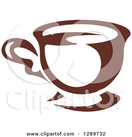 Clipart of a Dark Brown and White Fancy Coffee Cup - Royalty Free Vector Illustration by Vector Tradition SM