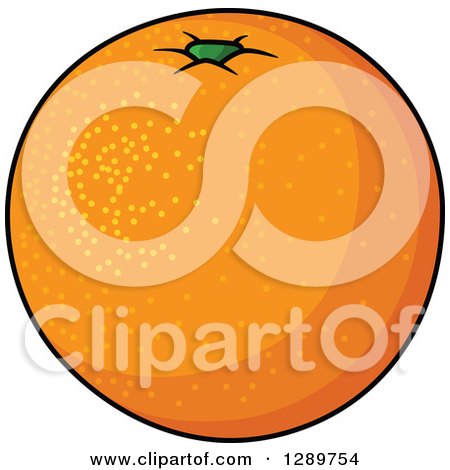 Clipart of a Speckled Navel Orange - Royalty Free Vector Illustration by Vector Tradition SM