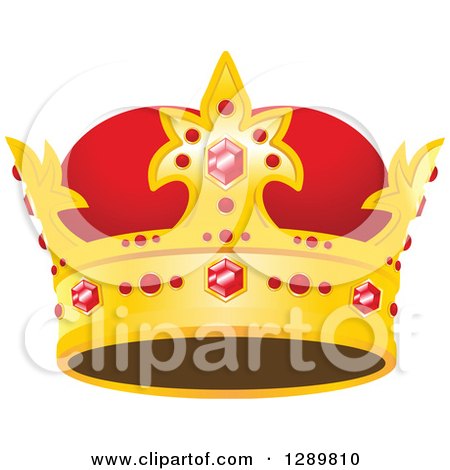 Clipart of a Red and Gold Crown with Rubies - Royalty Free Vector Illustration by Vector Tradition SM