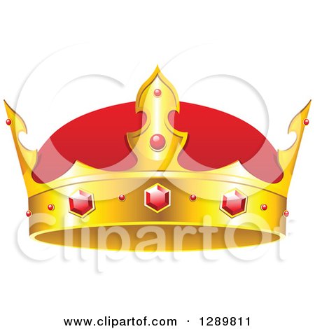 Clipart of a Red and Gold Crown with Rubies 2 - Royalty Free Vector Illustration by Vector Tradition SM