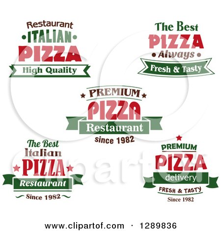 Clipart of Pizza Text Designs 5 - Royalty Free Vector Illustration by Vector Tradition SM