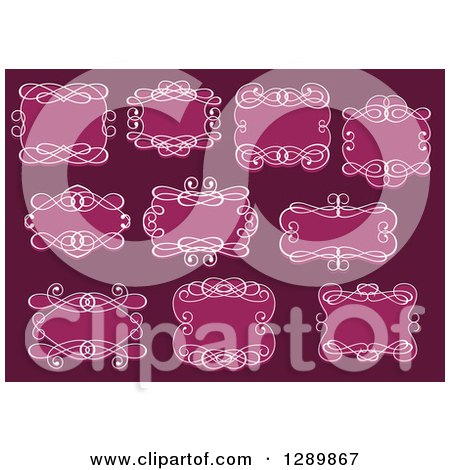 Clipart of White Swirl Frames Around Pink - Royalty Free Vector Illustration by Vector Tradition SM