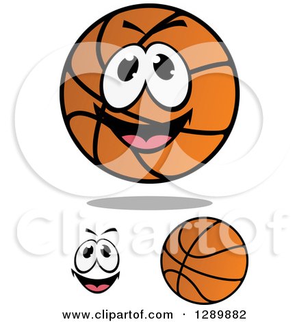 Clipart of a Face and Basketball Characters 2 - Royalty Free Vector Illustration by Vector Tradition SM
