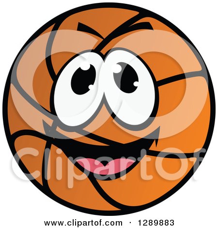 Clipart of a Happy Excited Basketball Character - Royalty Free Vector Illustration by Vector Tradition SM