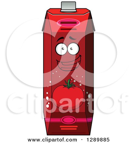 Clipart of a Happy Tomato Juice Carton 2 - Royalty Free Vector Illustration by Vector Tradition SM
