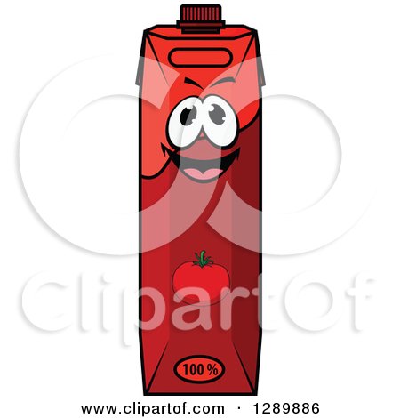 Clipart of a Happy Tomato Juice Carton - Royalty Free Vector Illustration by Vector Tradition SM