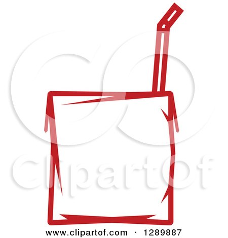 Clipart of a Sketched Red and White Juice Box - Royalty Free Vector Illustration by Vector Tradition SM