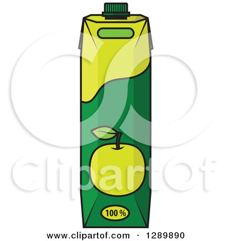 Clipart of a Green Apple Juice Carton - Royalty Free Vector Illustration by Vector Tradition SM