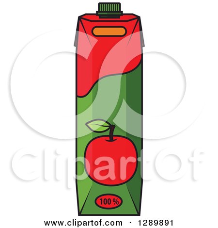 Clipart of a Red Apple Juice Carton - Royalty Free Vector Illustration by Vector Tradition SM