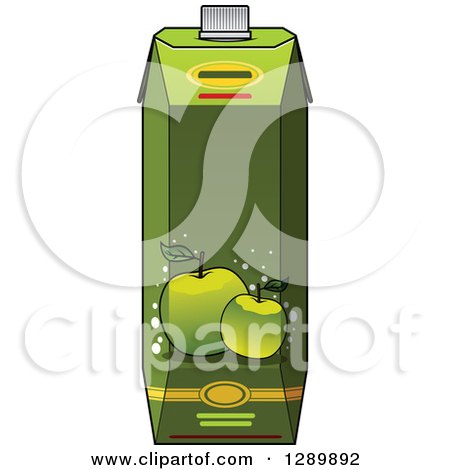 Clipart of a Green Apple Juice Carton 2 - Royalty Free Vector Illustration by Vector Tradition SM