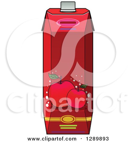 Clipart of a Red Apple Juice Carton 2 - Royalty Free Vector Illustration by Vector Tradition SM