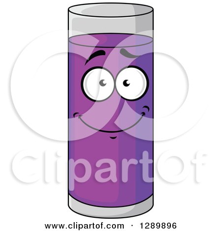 Clipart of a Tall Happy Glass of Plum or Prune Juice - Royalty Free Vector Illustration by Vector Tradition SM