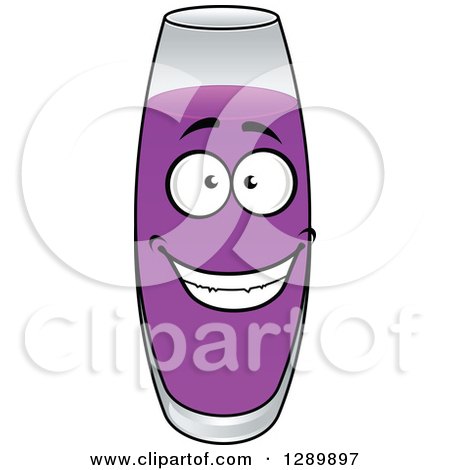 Clipart of a Happy Glass of Plum or Prune Juice - Royalty Free Vector Illustration by Vector Tradition SM