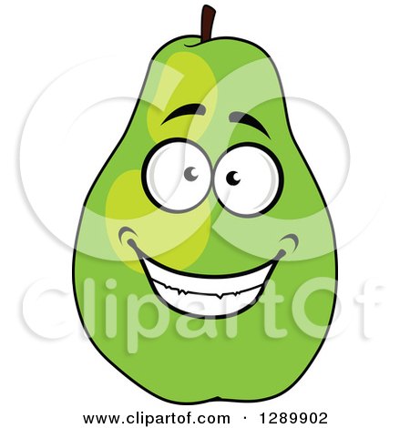Clipart of a Happy Smiling Green Pear Character - Royalty Free Vector Illustration by Vector Tradition SM