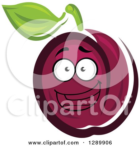Clipart of a Happy Excited Plum - Royalty Free Vector Illustration by Vector Tradition SM