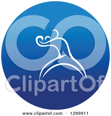 Clipart of a White Athlete Boxer in a Round Blue Icon - Royalty Free Vector Illustration by Vector Tradition SM