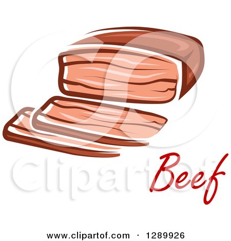 Clipart of a Beef Brisket and Text - Royalty Free Vector Illustration by Vector Tradition SM