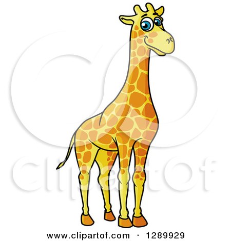 Clipart of a Cute Cartoon Blue Eyed Giraffe - Royalty Free Vector Illustration by Vector Tradition SM