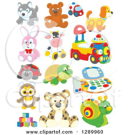 Clipart of Childrens Toys - Royalty Free Vector Illustration by Alex Bannykh