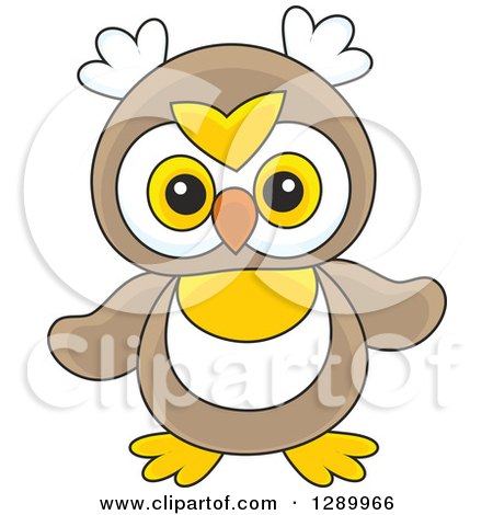 Clipart of a Cute Owl Toy - Royalty Free Vector Illustration by Alex Bannykh