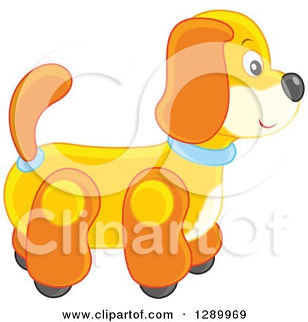 Clipart of a Rolling Toy Dog - Royalty Free Vector Illustration by Alex Bannykh