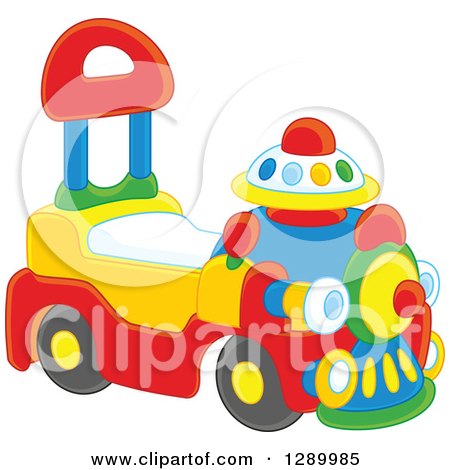 Clipart of a Ride on Toy Train - Royalty Free Vector Illustration by Alex Bannykh