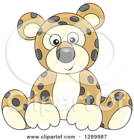 Clipart of a Cute Leopard Stuffed Animal Toy - Royalty Free Vector Illustration by Alex Bannykh