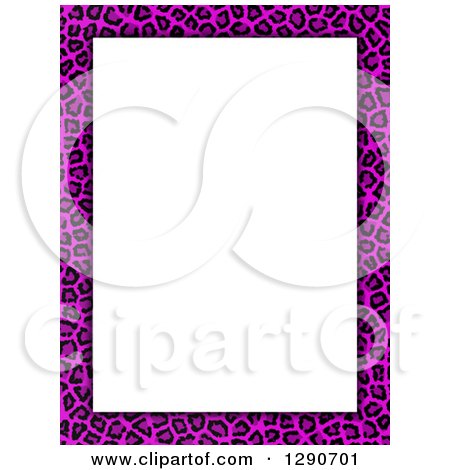 Clipart of a Pink Cheetah or Leopard Print Border Around White Text Space - Royalty Free Illustration by KJ Pargeter