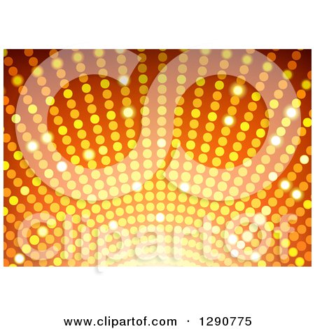 Clipart of a Background of Golden, Yellow and Orange Dots, or a Closeup of a Disco Ball - Royalty Free Vector Illustration by dero