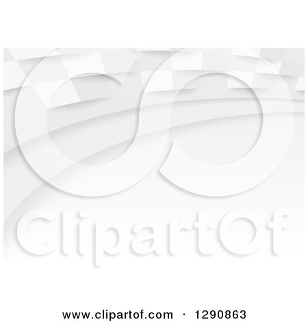 Clipart of a Modern 3d Grayscale Curve Background - Royalty Free Vector Illustration by dero