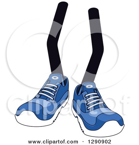 Clipart of a Pair of Legs Wearing Blue Tennis Shoes 6 - Royalty Free Vector Illustration by Vector Tradition SM