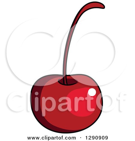Clipart of a Shiny Red Cherry - Royalty Free Vector Illustration by Vector Tradition SM