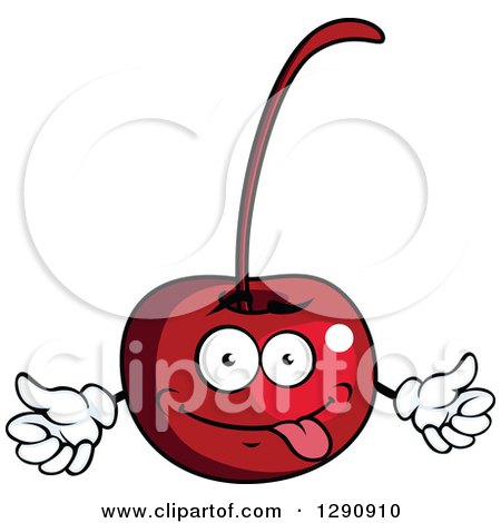 Clipart of a Goofy Cherry Character - Royalty Free Vector Illustration by Vector Tradition SM