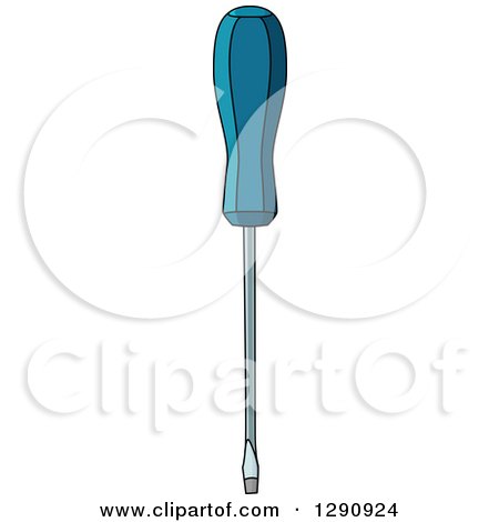 Clipart of a Blue Screwdriver - Royalty Free Vector Illustration by Vector Tradition SM