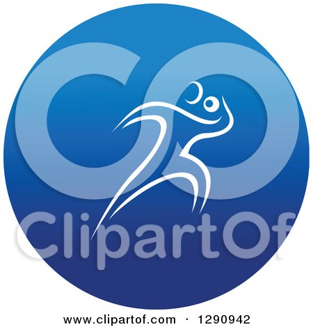 Clipart of a White Track and Field Shot Put Athlete in a Round Blue Icon - Royalty Free Vector Illustration by Vector Tradition SM