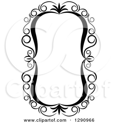 Clipart of a Black and White Ornate Oval Swirl Frame 8 - Royalty Free Vector Illustration by Vector Tradition SM