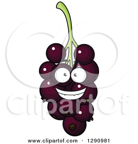 Clipart of a Grinning Happy Currants Fruit Character - Royalty Free Vector Illustration by Vector Tradition SM