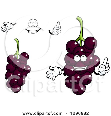 Clipart of Currants with Hands and a Face - Royalty Free Vector Illustration by Vector Tradition SM