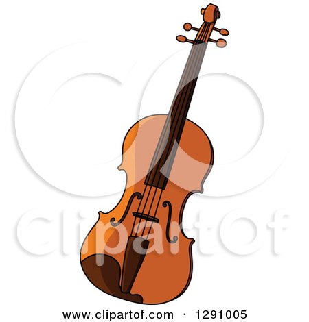 Clipart of a Cartoon Violin - Royalty Free Vector Illustration by Vector Tradition SM