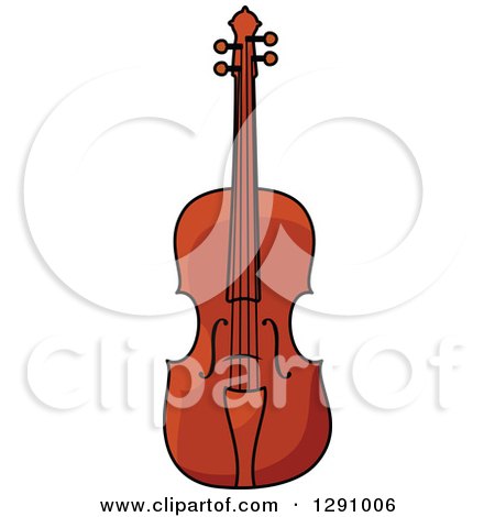 Clipart of a Cartoon Violin 2 - Royalty Free Vector Illustration by Vector Tradition SM