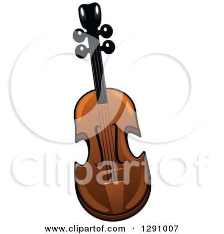 Clipart of a Cartoon Violin 3 - Royalty Free Vector Illustration by Vector Tradition SM