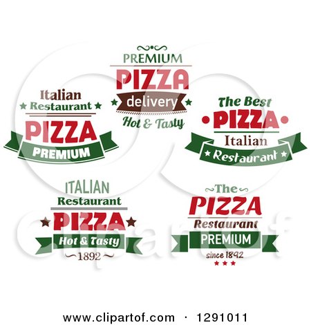 Clipart of Pizza Text Designs 6 - Royalty Free Vector Illustration by Vector Tradition SM