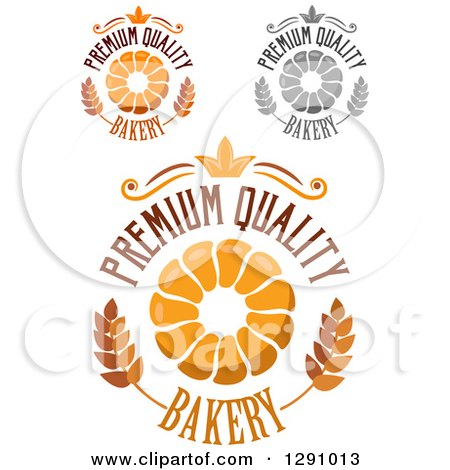 Clipart of Pull Apart, Croissant, or Monkey Breads and Text Designs - Royalty Free Vector Illustration by Vector Tradition SM
