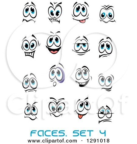 Clipart of Faces with Different Expressions and Text 3 - Royalty Free Vector Illustration by Vector Tradition SM