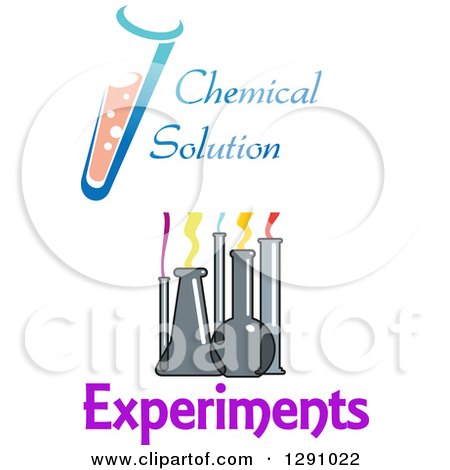 Clipart of Science Lab Flasks and a Tube with Text - Royalty Free Vector Illustration by Vector Tradition SM