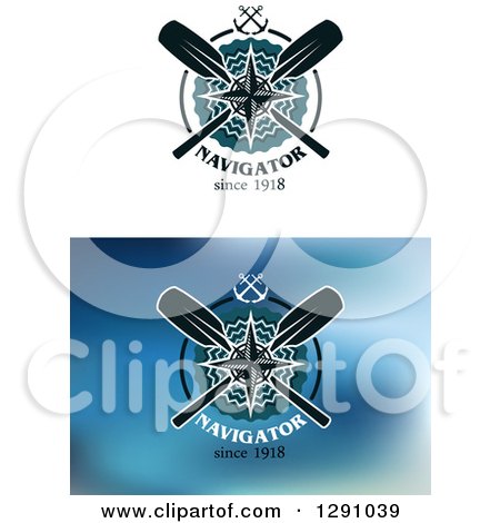 Clipart of Nautical Navigator Designs with Anchors, Compasses and Paddles - Royalty Free Vector Illustration by Vector Tradition SM