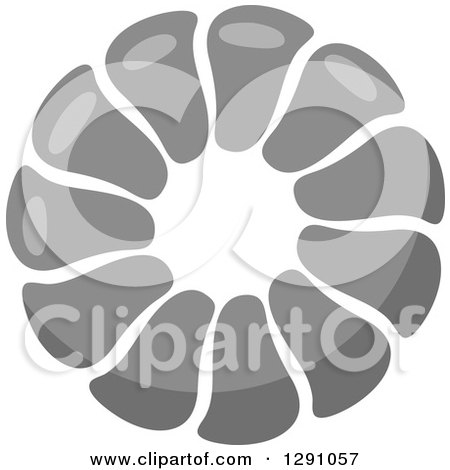 Clipart of a Grayscale Pull Apart, Croissant, or Monkey Bread - Royalty Free Vector Illustration by Vector Tradition SM